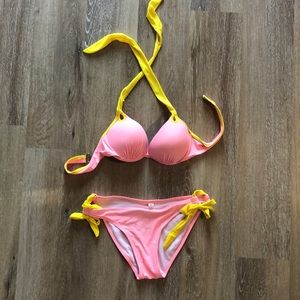 Cute Peachy and Yellow Swimsuit